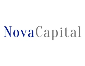NovaCapital logo, wordmark in blue and grey.