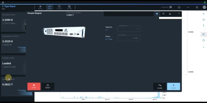Steuerung des Probenmagneten in kiutra.io