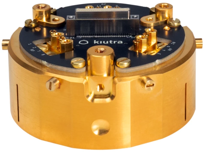 Puck 55 sample carrier with 48 DC lines and 12 RF lines