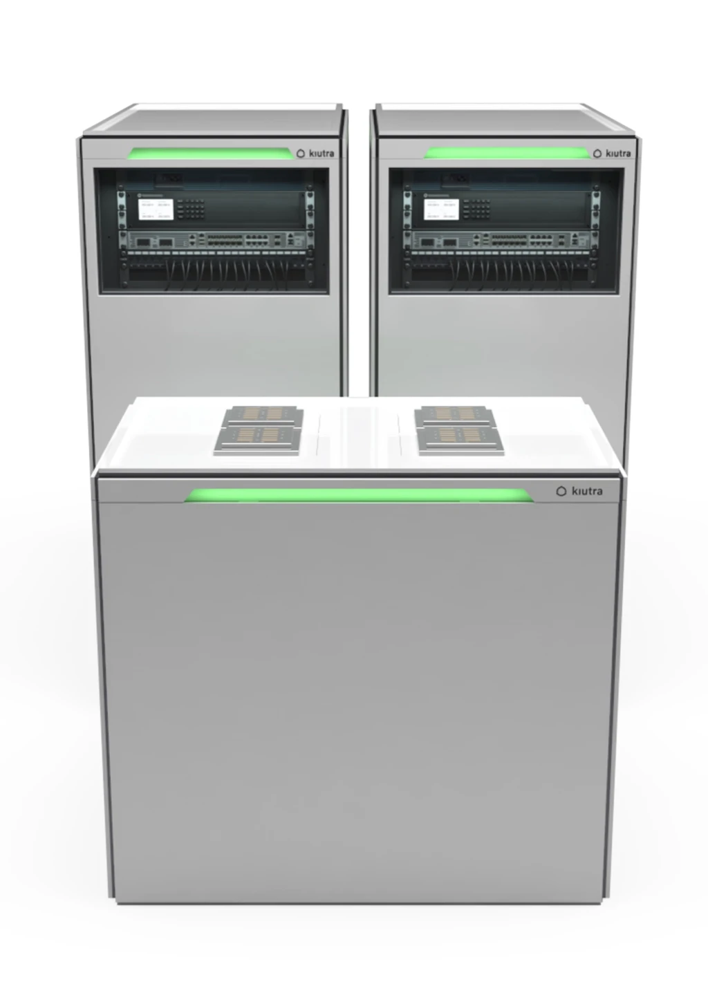 X-Type base configuration for superconducting qubits: two cooling modules behind one payload module