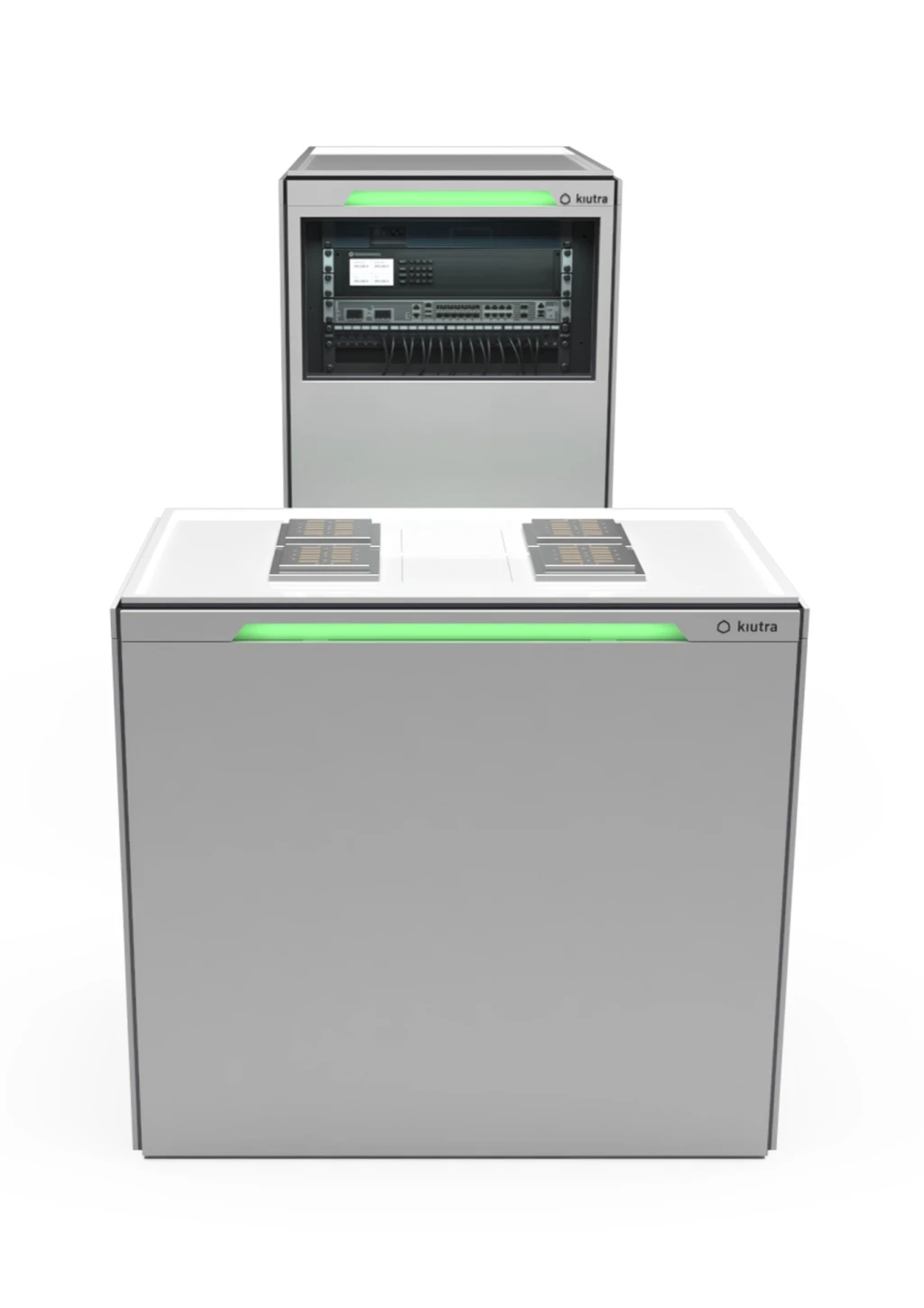 X-Type configuration for spin qubits: one cooling module behind one payload module