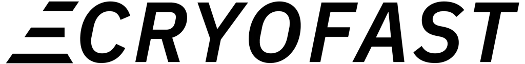 CRYOFAST logo, black wordmark with a triple-bar icon, for display on a light background.