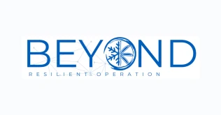BEYOND project logo, snowflake-in-gear icon with tagline Resilient operation.