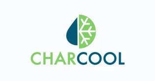 Charcool project logo: a leaf-shaped icon in dark teal and green beside the wordmark Charcool
