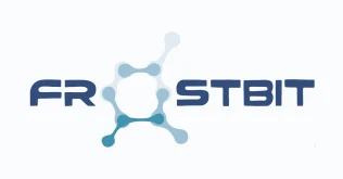 Frosbit project logo: a blue molecule icon between the wordmark parts Fr and stbit