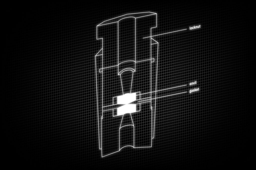 Schematic deptiction of a diamond pressure cell