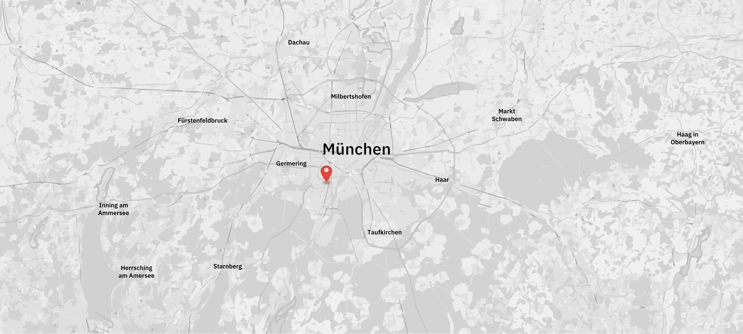 Abstract map of Munich and surrounding area.