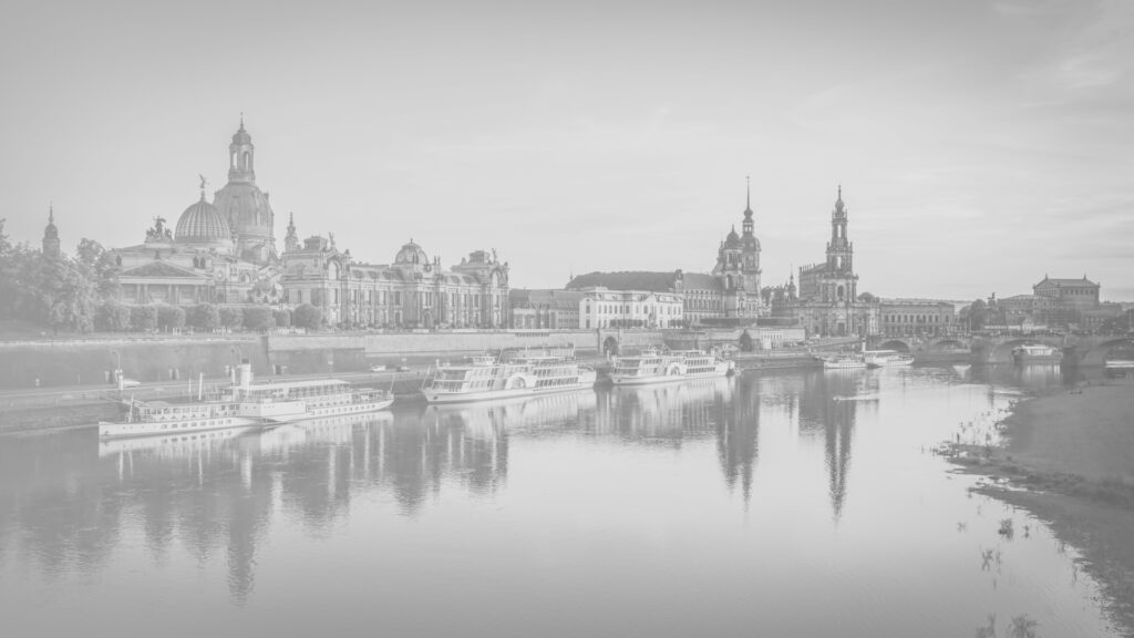 Photo of the riverside in Dresden. 