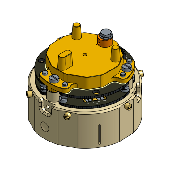 c) Needle card mounted on Puck 55.